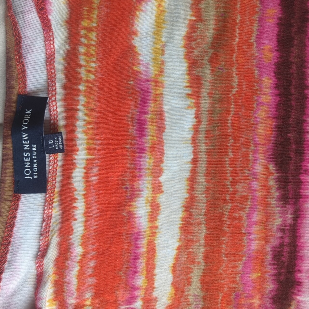 Jones New York Signature  L/G  100%cotton  3/4 sleeve